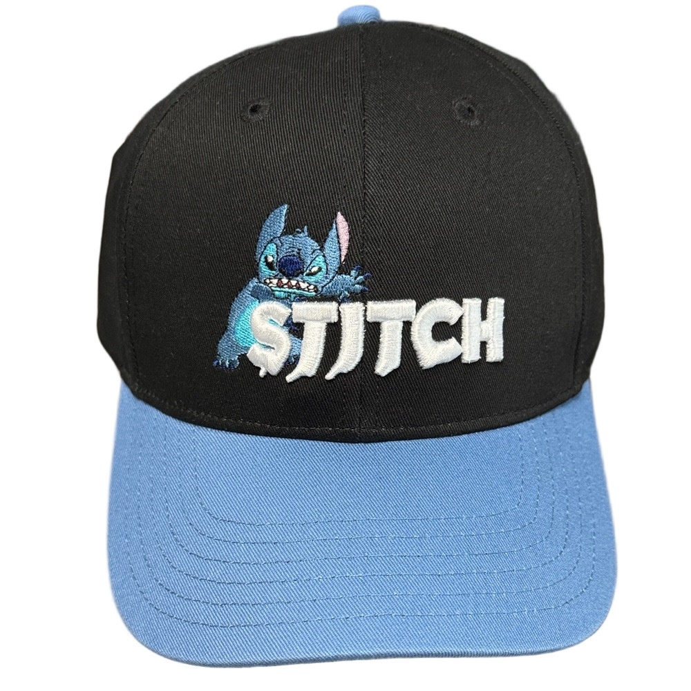 Disney Stitch Black Baseball Cap Snapback NWT